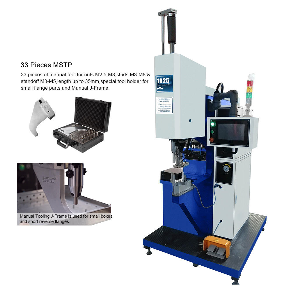 1025MSPe CNC タッチ スクリーン 1 台のパネル ハードウェア挿入機に 4 つの異なるファスナーを素早く取り付けます